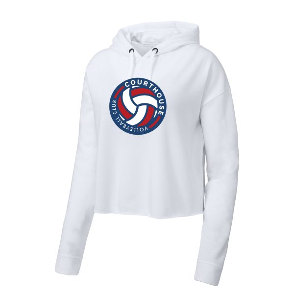 Sport-Tek Ladies PosiCharge Tri-Blend Wicking Fleece Crop Hooded Pullover